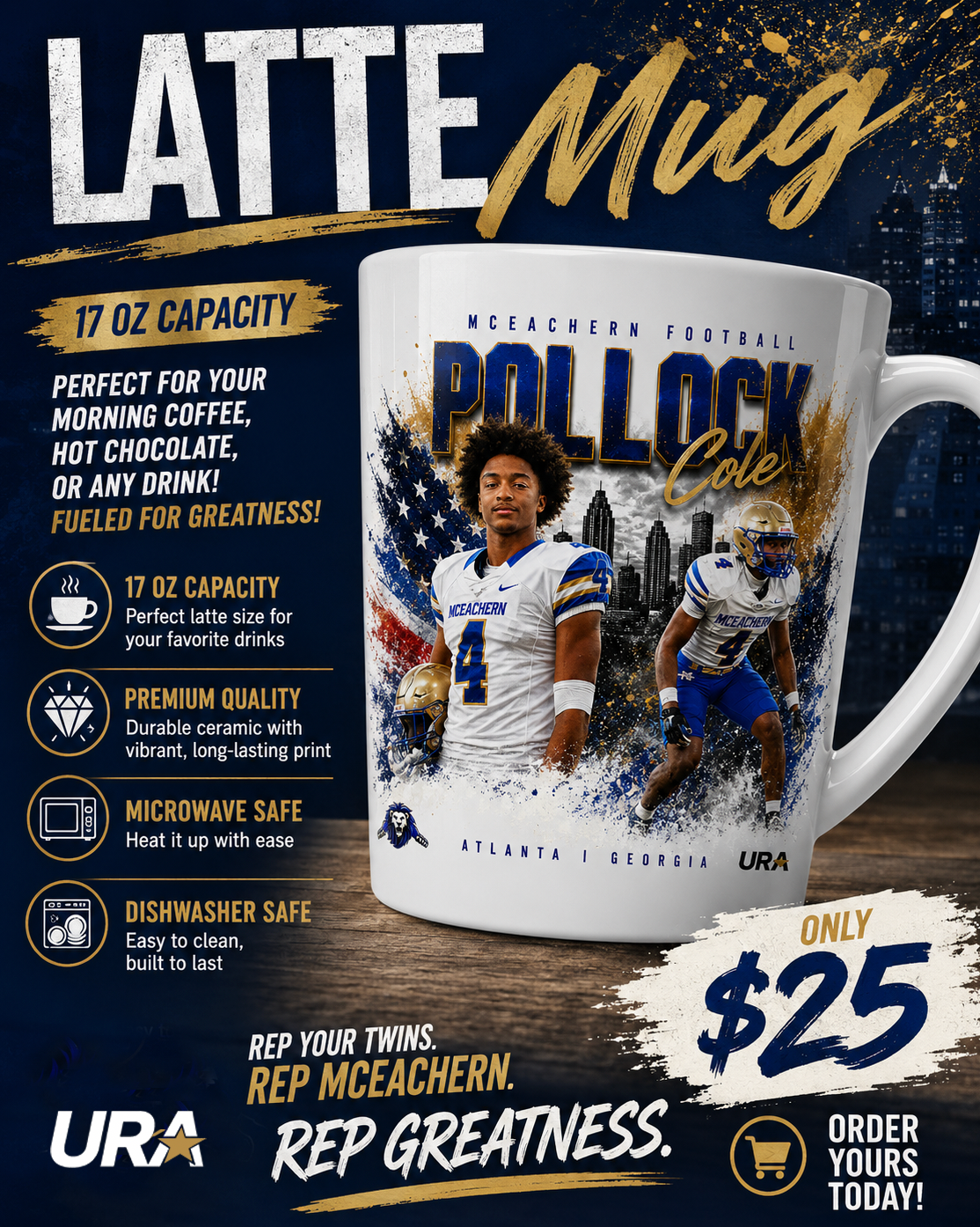 Cole Pollock ICON Series Latte Mug